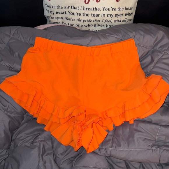 Orange Ruffle Shorts - Picture 1 of 1